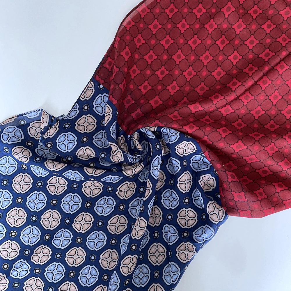 Geometrik-Floral Desen Çift Renk Pamuklu Şal