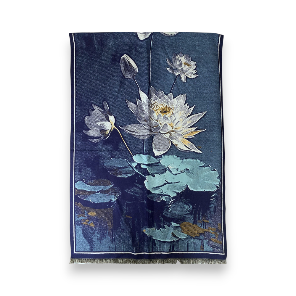 Lotus Desen Yağlı Boya Tablo Şal