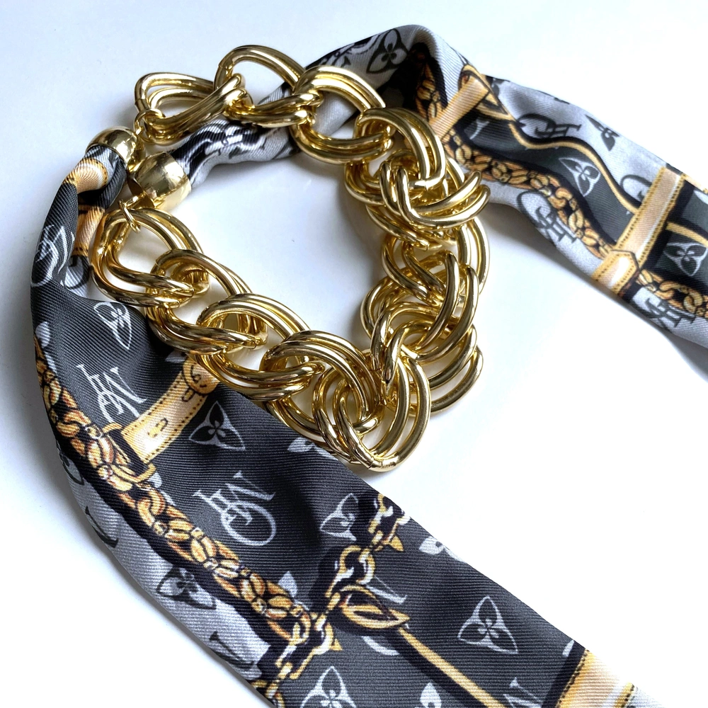 Monogram Desen Zincirli Fular