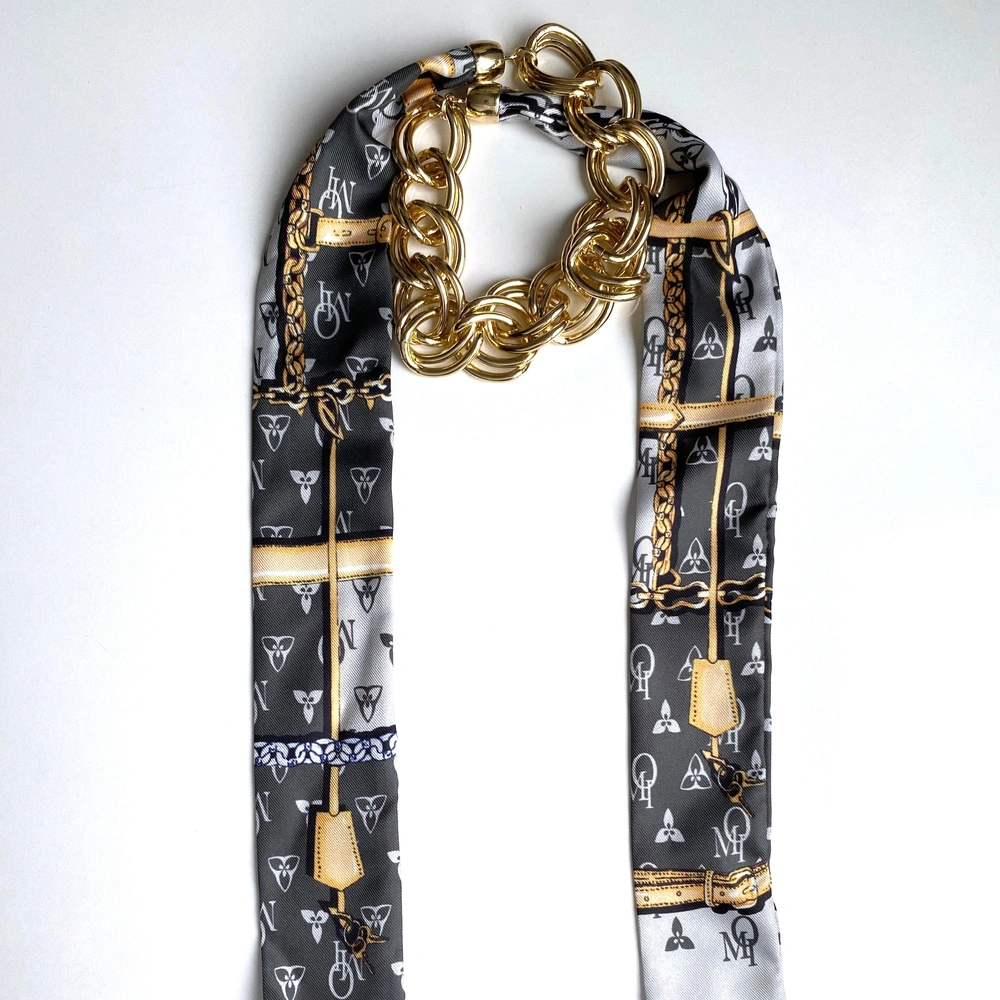 Monogram Desen Zincirli Fular
